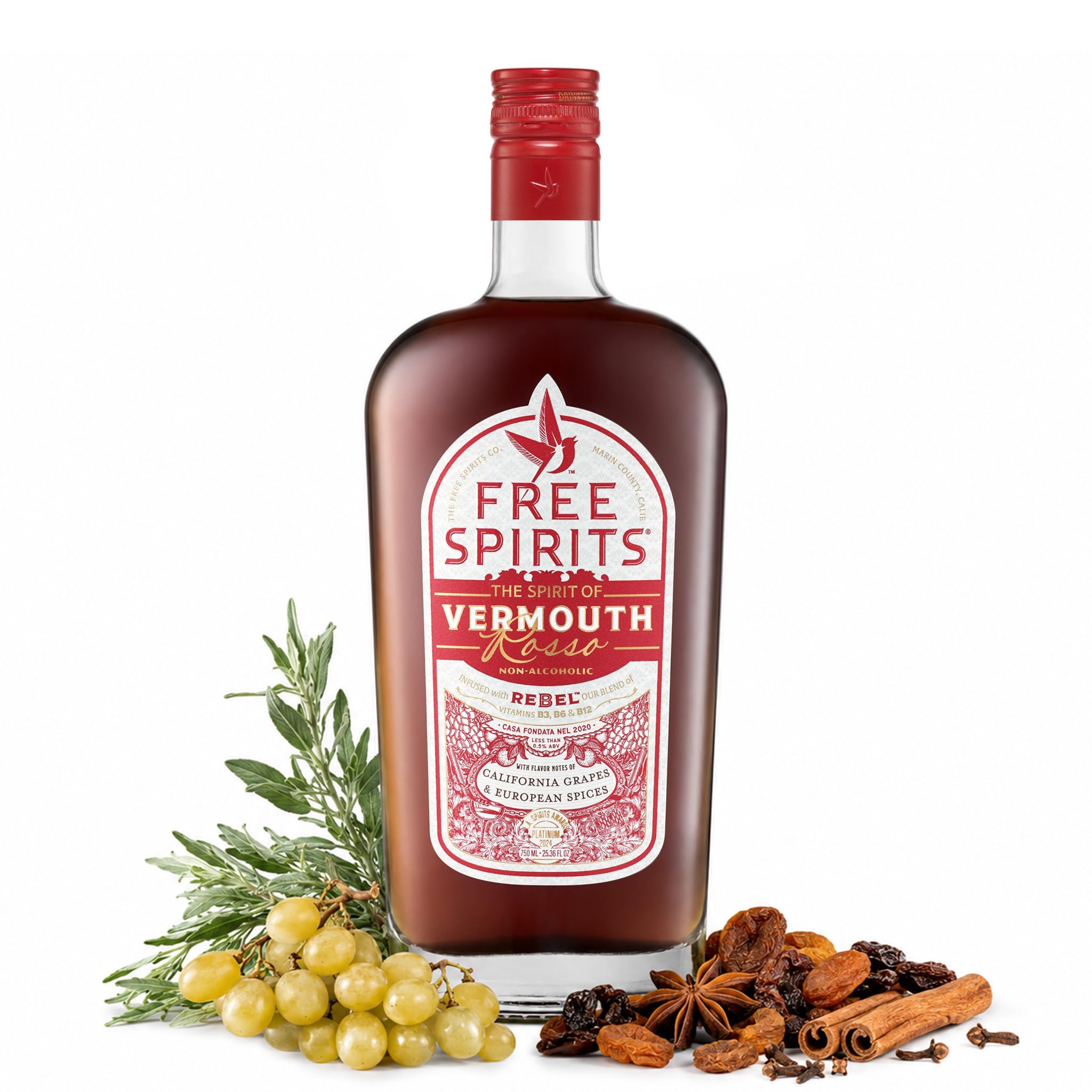 Amazon.com: Free Spirits Zero Proof Vermouth Rosso Alternative